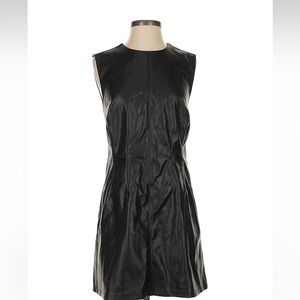 Abercrombie & Fitch Black Vegan Leather Midi Dress